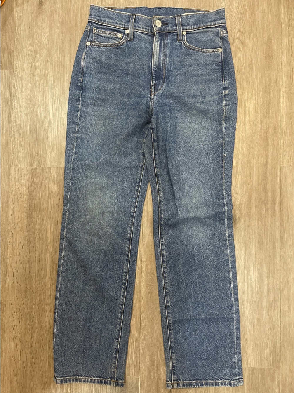 AYR Straight-Leg Denim Jeans in Medium Blue